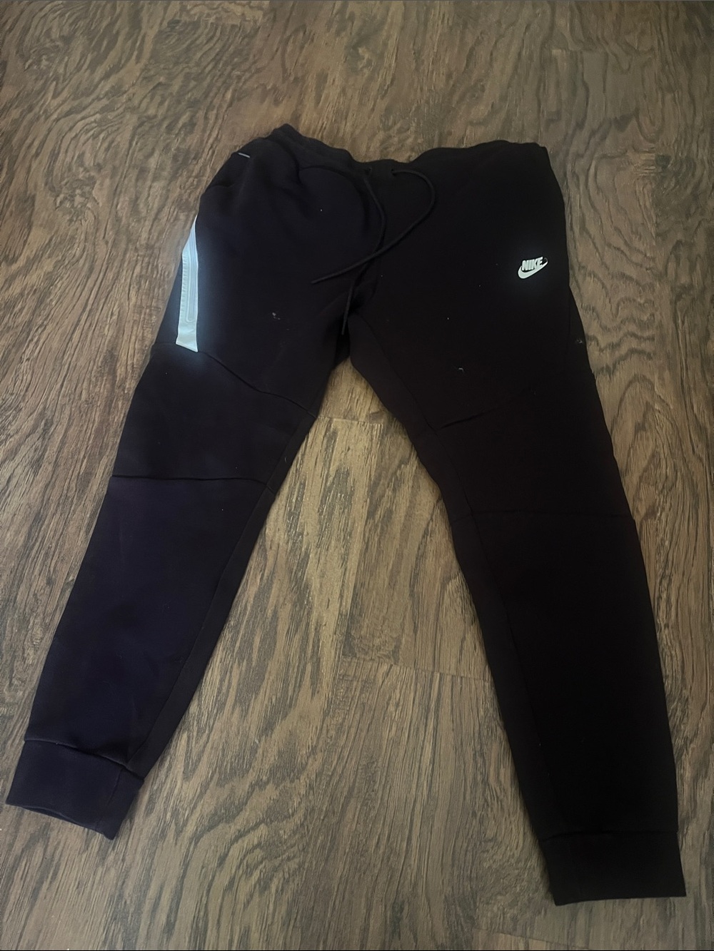 Nike Black Kids Jogger Sweatpants with White Swoosh